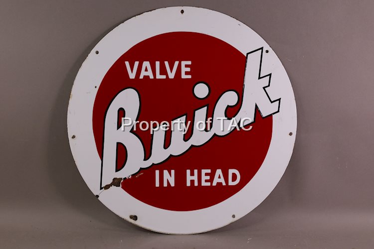 Buick Valve in Head Porcelain Sign