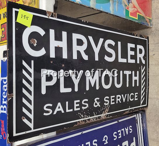 Chrysler Plymouth Sales & Service Porcelain Sign
