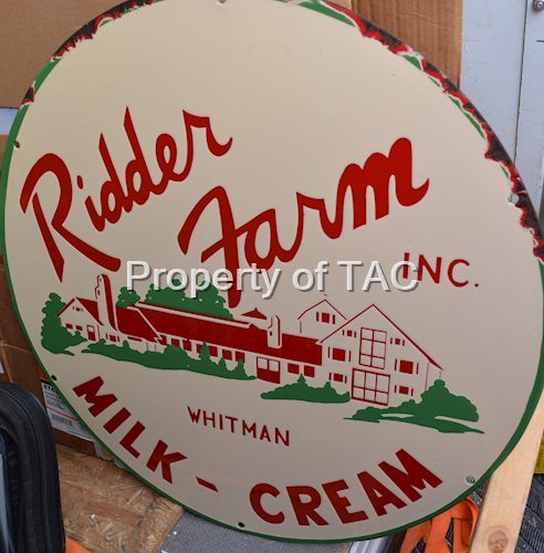 Ridder Farm Whitman Milk-Cream Porcelain Sign