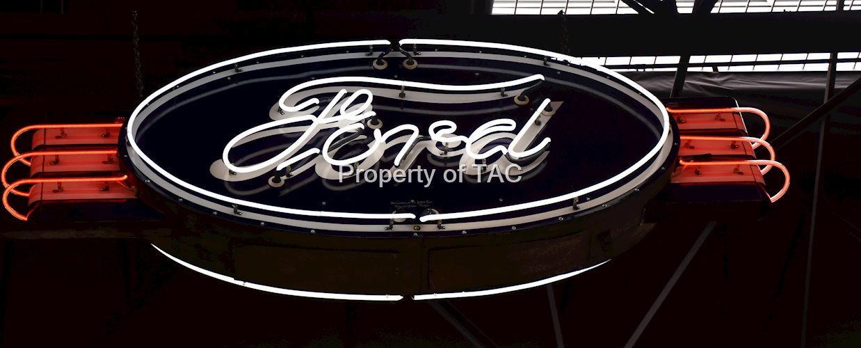 Ford Oval Neon Porcelain Sign w/Wings