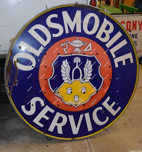 Oldsmobile Service w/crest logo Porcelain Sign