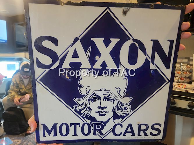 Saxon Motor Cars w/Logo Porcelain Sign