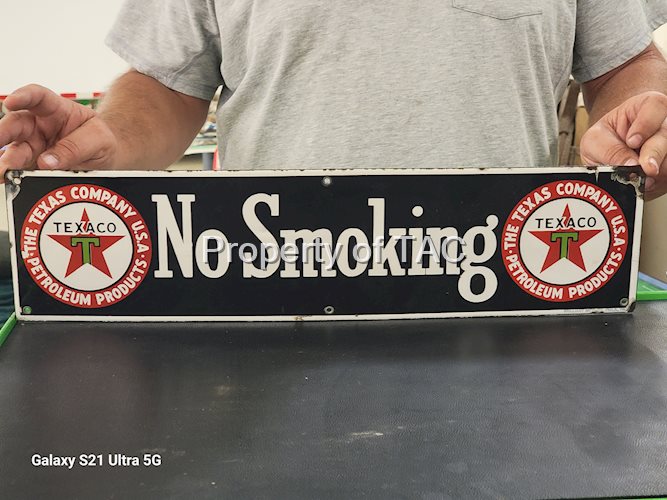 Texaco (black-T) No Smoking Porcelain Sign