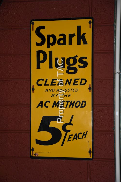 AC Method Spark Plugs Cleaned Metal Sign