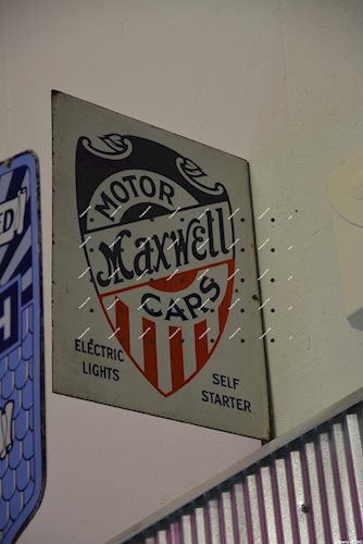 Maxwell Motor Cars Electric Lights Self Starter" sign"