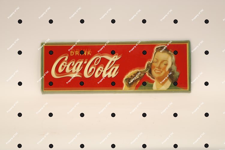 Drink Coca-Cola w/lady drinking a cola sign