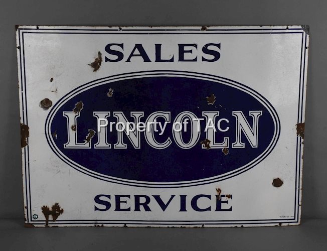 Lincoln Sales Service Porcelain Sign