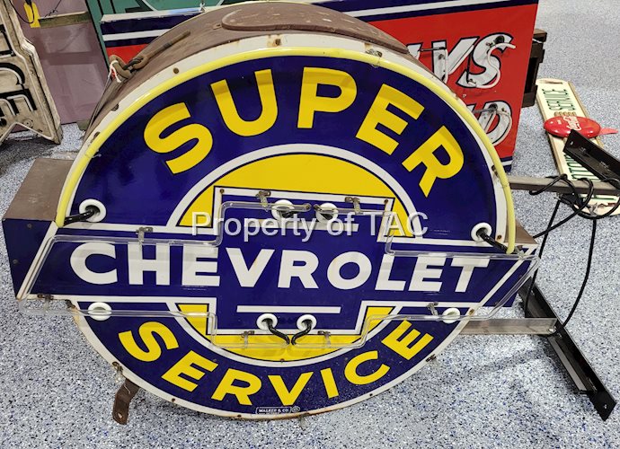 Chevrolet Super Service Porcelain Neon Sign
