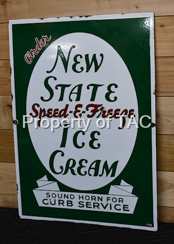 New State "Speed-E-Freeze" Ice Cream Porcelain Sign