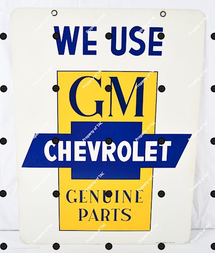 We Use GM Chevrolet Genuine Parts Metal Sign
