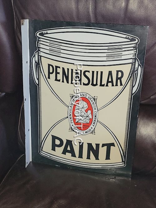 Peninsular Paint Porcelain Flange Sign