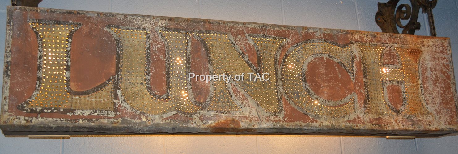 Lunch Punched Metal Lighted Sign