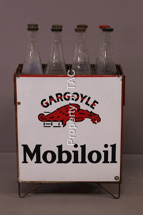 Gargoyle Mobiloil Imperial Porcelain 8 bottle Rack