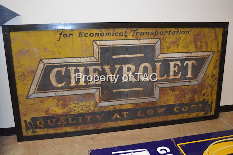 Chevrolet in Bowtie "for Economical Transportation" Metal Sign