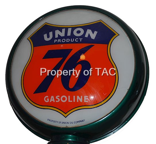 Union 76 Gasoline 15 inch lenses in HP metal globe body,