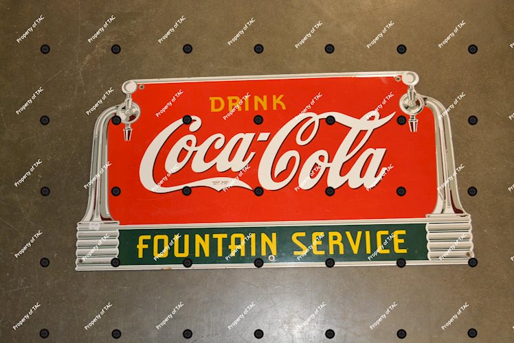Drink Coca-Cola Fountain Service porcelain sign