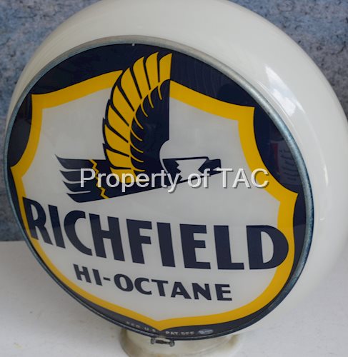 Richfield Hi-Octane w/Art Deco Eagle Logo 13.25" Single Gill  Globe Lens