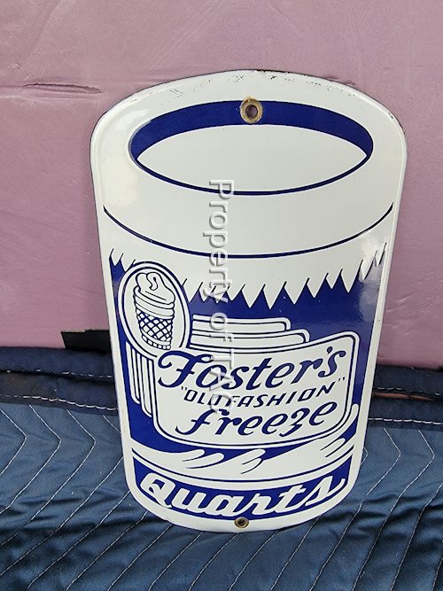 Foster Freeze Quarts Porcelain Sign