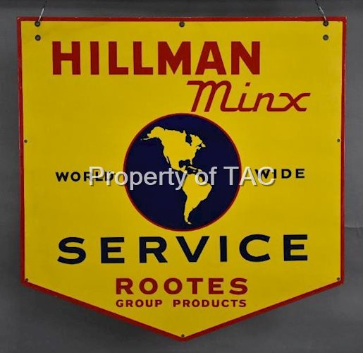 Hllman Minx Services Rootes Group Products Porcelain Sign