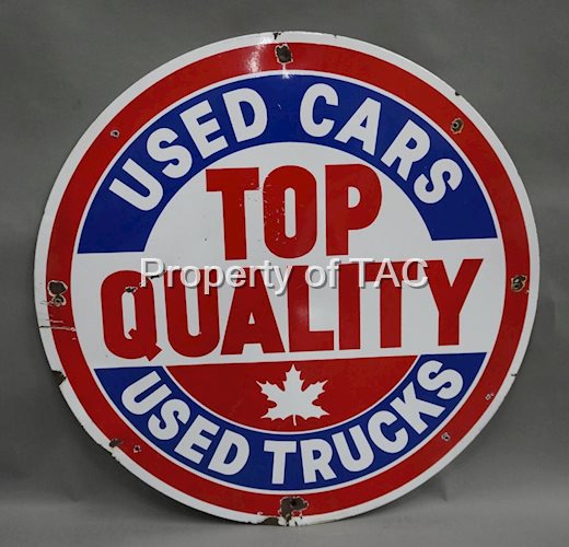 Top Quality Used Cars Used Truck Porcelain Sign w/Maple Leaf