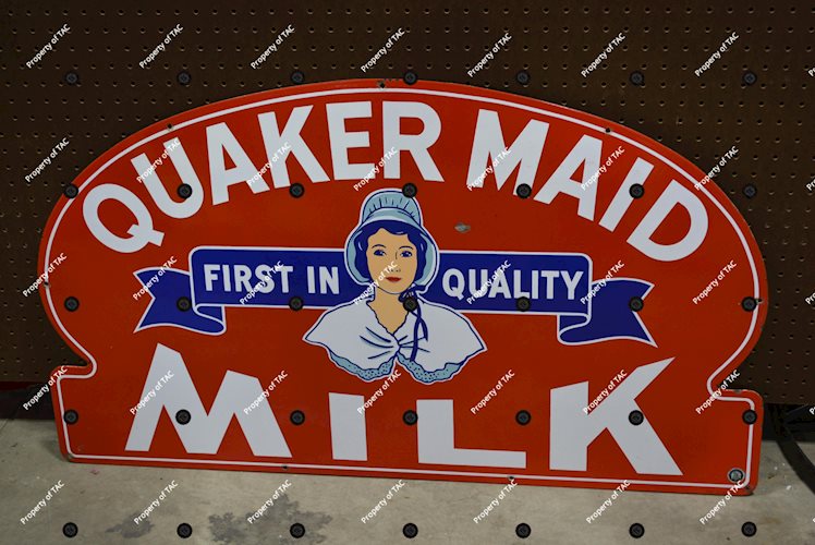 Quaker Maid Milk w/Logo Porcelain Sign