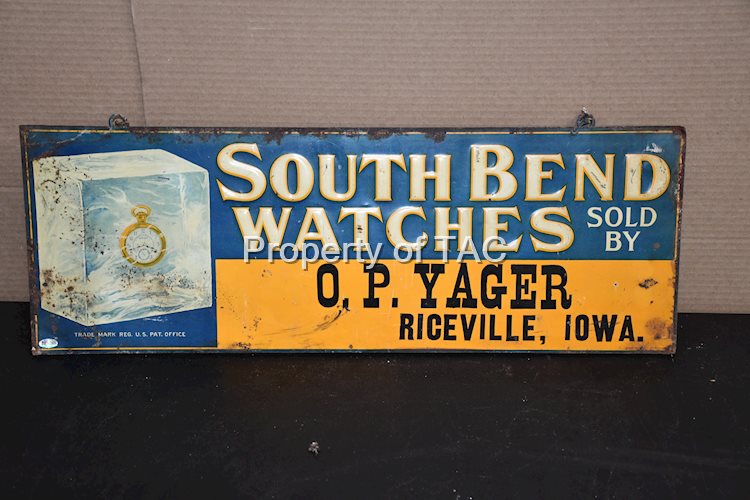 South Bend Watches w/Image Metal Sign