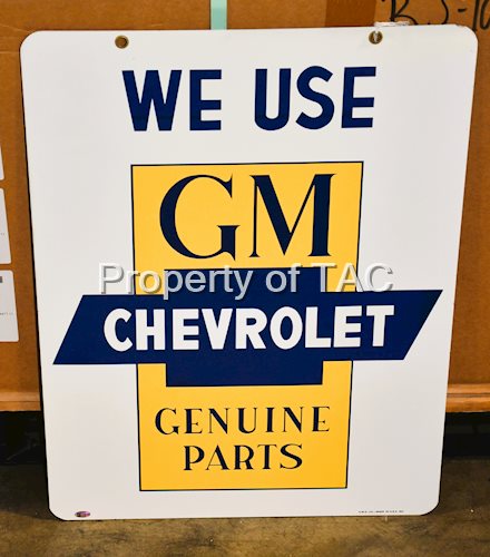 We Use Chevrolet Genuine Part Metal Sign