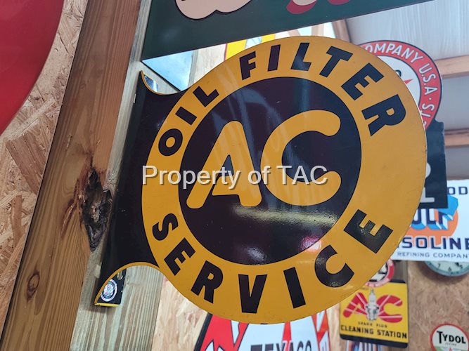AC Oil Filter Service Tin Flange Sign