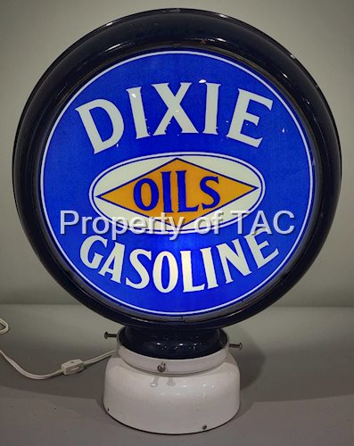 Rare Dixie Oils Gasoline 15" Single Globe Lens