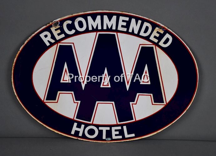 AAA Recommended Hotel Porcelain Sign