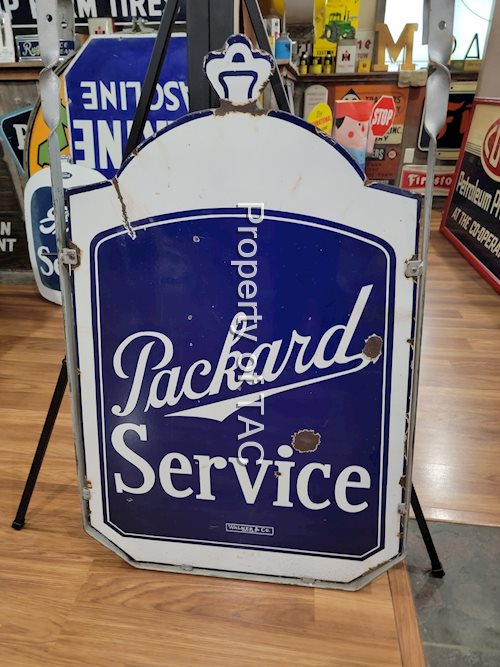 Packard Service Radiator Shape Porcelain Sign w/Hanger