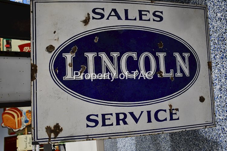 Lincoln Sales Service Porcelain Sign
