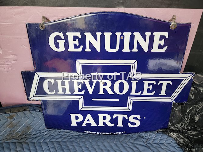 Chevrolet Genuine Parts w/Logo Porcelain Sign