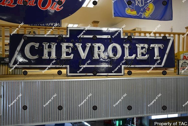 Chevrolet in bowtie neon sign