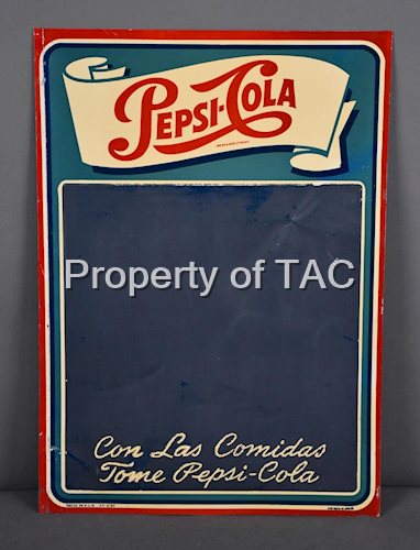 Pepsi-Cola Metal Menu Board Sign