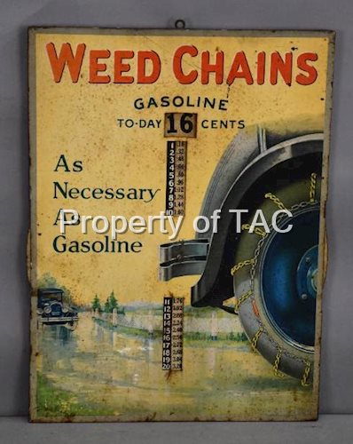 Weed Chains Gasoline To-Day w/Car Metal Sign