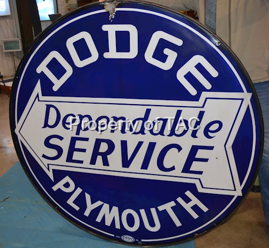 Dodge Plymouth Dependable Service (large) Porcelain Sign (TAC)
