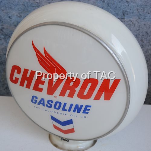 Chevron Gasoline w/Wing Logo 13.25" Single Gill Globe Lens