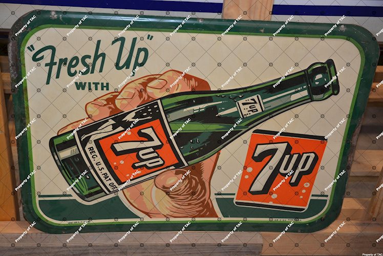 Fresh Up" 7up w/lady on bottle sign"