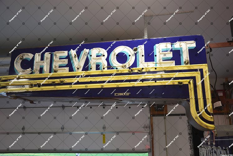 Chevrolet vertical lines neon sign