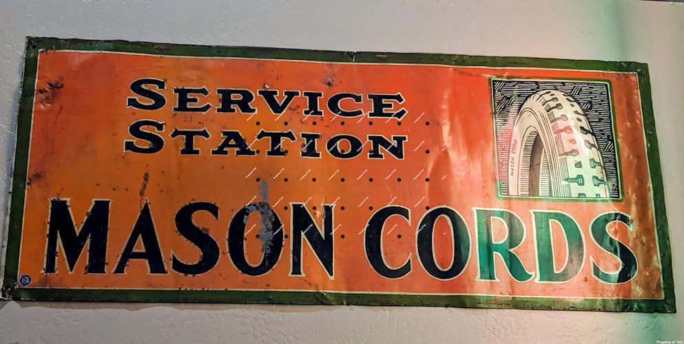 Mason Cords Service Station Single Sided Tin Sign