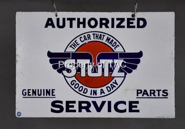 Stutz Authorized Service Genuine Parts Porcelain Sign
