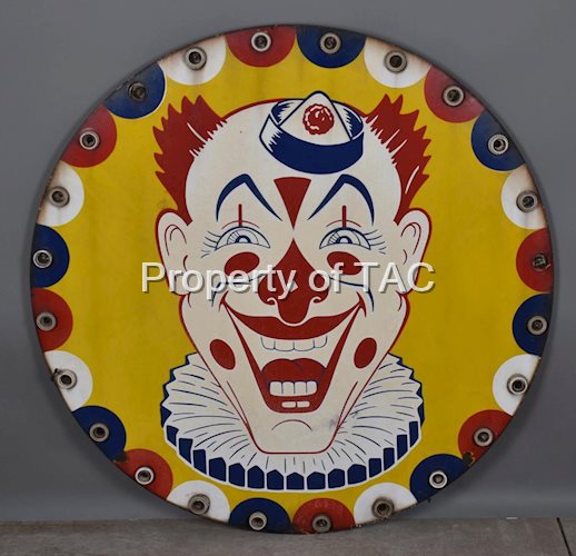 Clown Porcelain Light Bulb Sign
