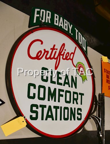 Certified Clean Comfort Station, For Baby Too Porcelain Signs