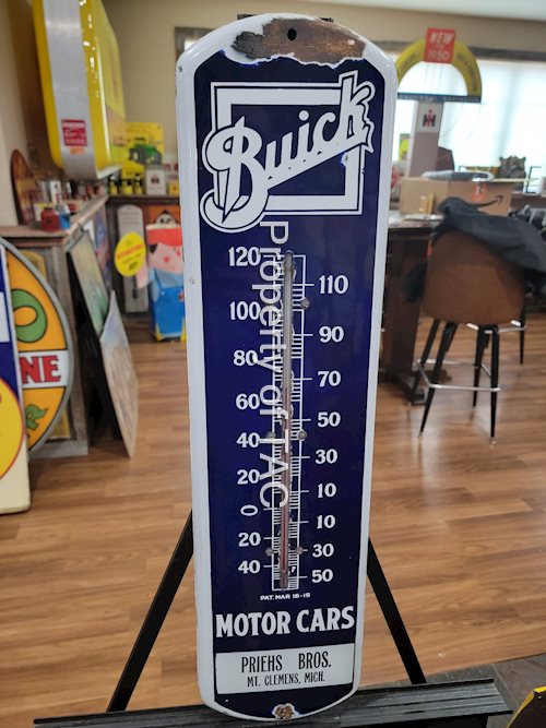 Buick Motor Cars Porcelain Thermometer