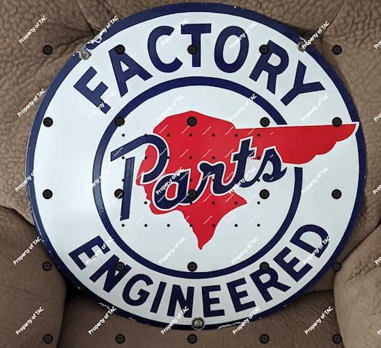 Pontiac Factory Engineered Parts Porcelain Sign