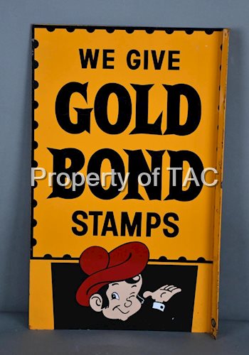 We Give Gold Bond Stamps w/Logo Metal Flange Sign (TAC)