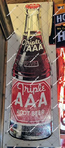 Triple AAA Root Beer Bottle sign