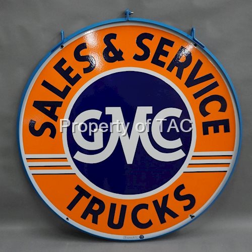 GMC Trucks Sales & Service Porcelain Sign