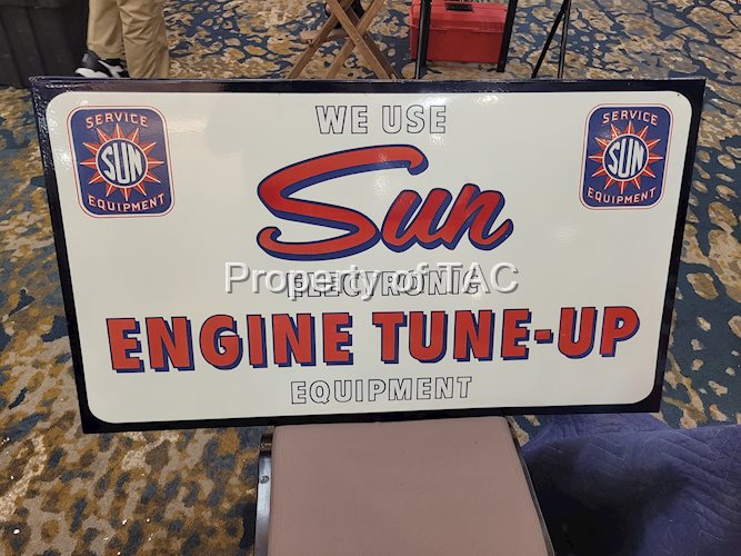 We Use Sun Electronic Engine Tune-UP Equipment Porcelain Sign